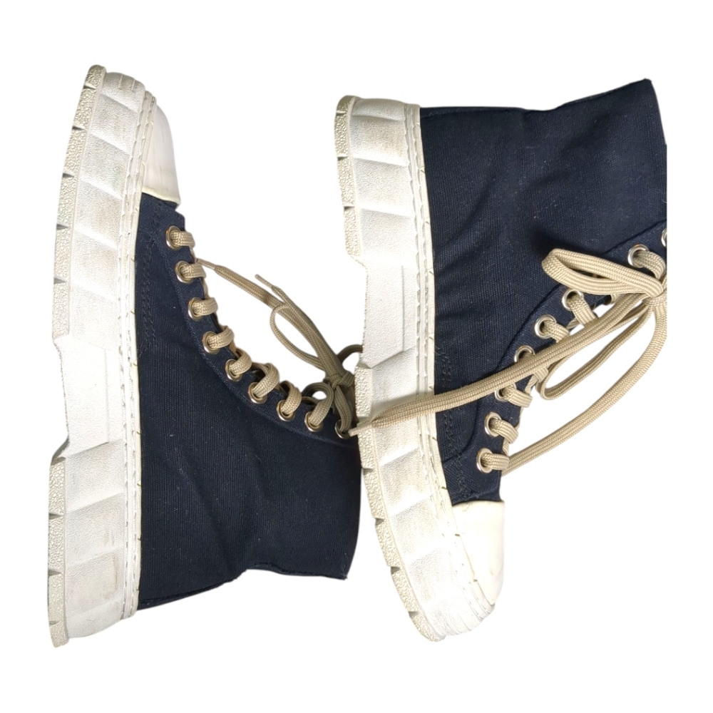 Virón 1982 Pepo Boots Sneakers / Canvas Patch HighTop SZ 8 US - Picture 7 of 8